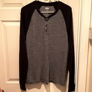 Men’s Old Navy Soft Washed Long Sleeve Shirt Blue Grey Size XL Sweater